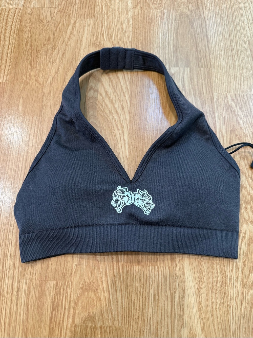 NWT Darc Sport IYKYK Everson Seamless Halter Bra Wolf Gray Small